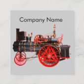  STEAM LOCOMOTIVE Red Grey Vierkante Visitekaartje (Achterkant)