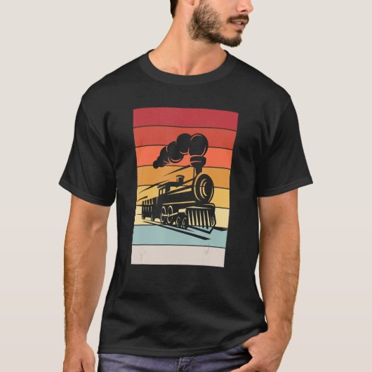 Steam Locomotive Retro I Model Railroad Railman T-shirt (Voorkant)