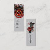 STEAM LOCOMOTIVE RUBY GEMSTONE MONOGRAM MINI VISITEKAARTJE (Voorkant / Achterkant)