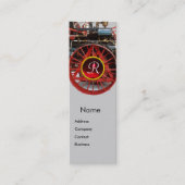  STEAM LOCOMOTIVE RUBY GEMSTONE MONOGRAM MINI VISITEKAARTJE (Voorkant)