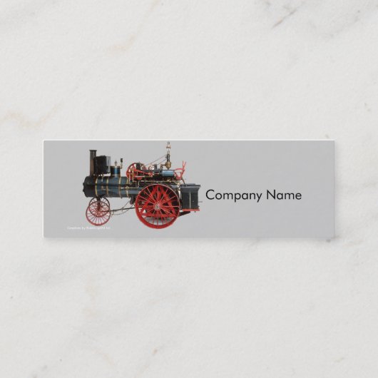 STEAM LOCOMOTIVE RUBY GEMSTONE MONOGRAM MINI VISITEKAARTJE (Achterkant)