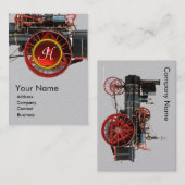  STEAM LOCOMOTIVE RUBY GEMSTONE MONOGRAM VISITEKAARTJE (Voorkant / Achterkant)