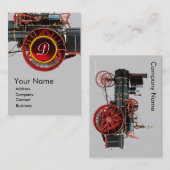  STEAM LOCOMOTIVE RUBY GEMSTONE MONOGRAM VISITEKAARTJE (Voorkant / Achterkant)