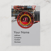STEAM LOCOMOTIVE RUBY GEMSTONE MONOGRAM VISITEKAARTJE (Voorkant)