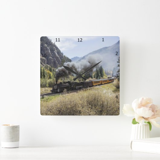 STEAM LOCOMOTIVE VIERKANTE KLOK (Huis)