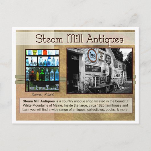 Steam Mill Antieke Briefkaart (Voorkant)