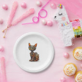 Steam Powered Spint � Steampunk Robot Cat Papieren Bordje (Feest)