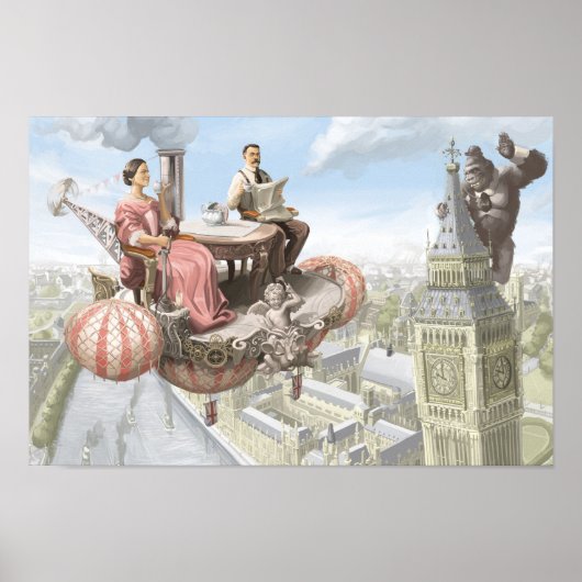 STEAM PUNK AIR UITZICHT POSTER (Voorkant)