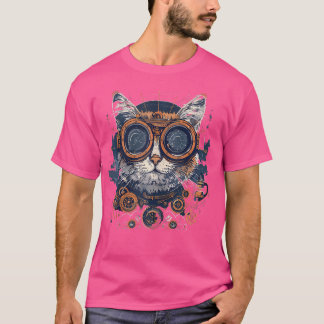 Steam Punk Cat Kitten Steampunk Art T-shirt