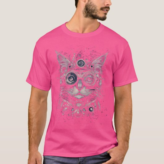 Steam Punk Cat Kitten Steampunk Art T-shirt (Voorkant)