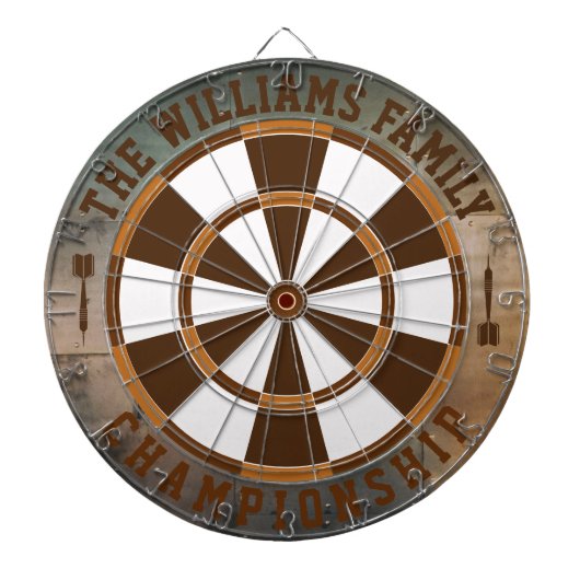 Steam Punk familienaam gepersonaliseerd Dartbord (Voorkant)
