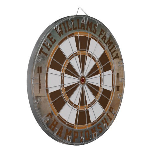 Steam Punk familienaam gepersonaliseerd Dartbord (Voorkant Links)