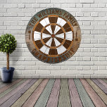 Steam Punk familienaam gepersonaliseerd Dartbord<br><div class="desc">Voeg je familienaam toe en creëer gemakkelijk je gepersonaliseerde familienaam dartboard. Klik op de knop PERSONALISEREN om de tekstkleur of bordkleuren te wijzigen.</div>