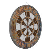 Steam Punk familienaam gepersonaliseerd Dartbord (Voorkant Links)