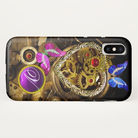 STEAM PUNK HART, VISTUIG, PARELTJES, BUTTERFLIES M Case-Mate iPhone CASE (Achterkant (horizontaal))