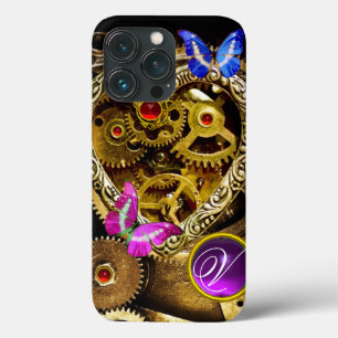 STEAM PUNK HART, VISTUIG, PARELTJES, BUTTERFLIES M iPhone 13 PRO HOESJE