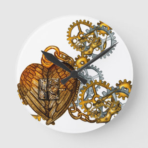 Steam punk Heart Ronde Klok