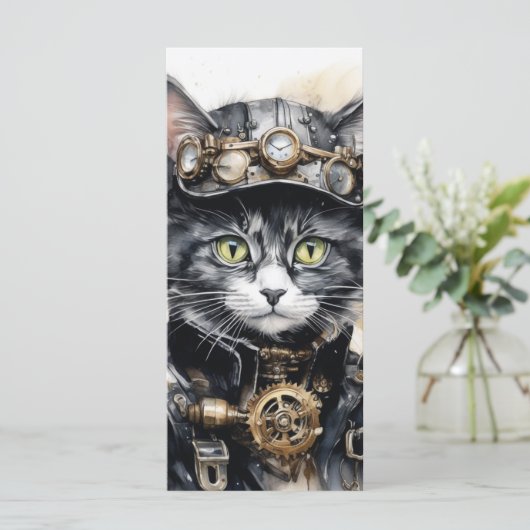 Steam Punk Kitten Kaart (Staand voorkant)