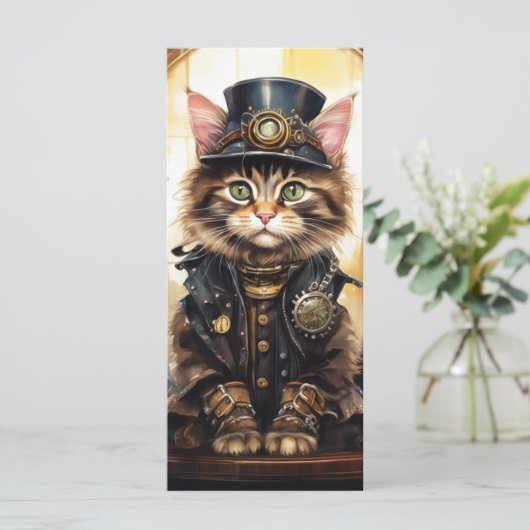 Steam Punk Kitten Kaart (Staand voorkant)
