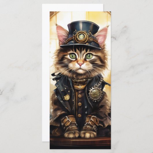 Steam Punk Kitten Kaart (Voorkant / Achterkant)