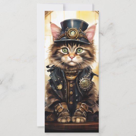 Steam Punk Kitten Kaart (Voorkant)