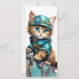 Steam Punk Kitten Kaart