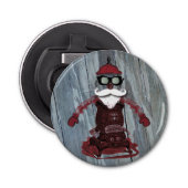 Steam Punk Santa Button Flesopener (Voorkant)