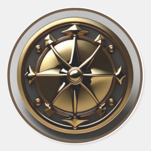 Steam Punk Steampunk #1 Compass Ronde Sticker (Voorkant)