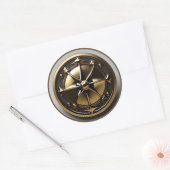Steam Punk Steampunk #1 Compass Ronde Sticker (Envelop)