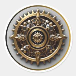 Steam Punk Steampunk Gear #3 Ronde Sticker