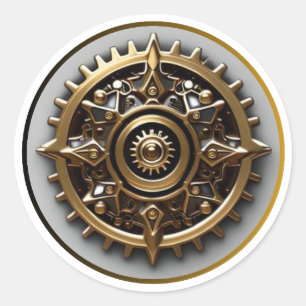 Steam Punk Steampunk Gear #3 Ronde Sticker