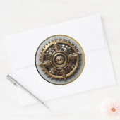Steam Punk Steampunk Gear #3 Ronde Sticker (Envelop)