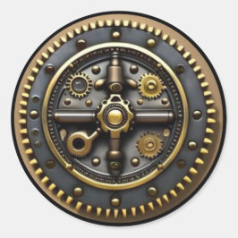 Steam Punk Steampunk Gear #4 Ronde Sticker