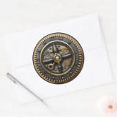 Steam Punk Steampunk Gear #4 Ronde Sticker (Envelop)