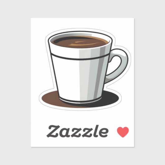 Steam Rising from Coffee Cup Sticker (Vel)