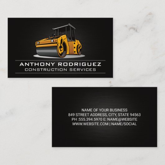 Steam Roller | Bouwvoertuig Visitekaartje (Voorkant / Achterkant)