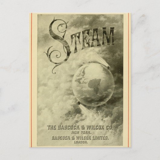 Steam runt de wereld van 1904 briefkaart (Voorkant)