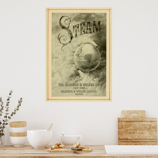Steam runt de wereld van 1904 poster (Keuken)