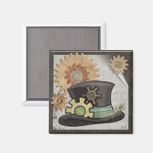Steam Sass Steampunk Gemengde Media Magneet (Voorkant / Achterkant)
