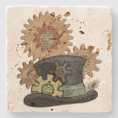 Steam Sass Steampunk Gemengde Media Stenen Onderzetter (Voorkant)