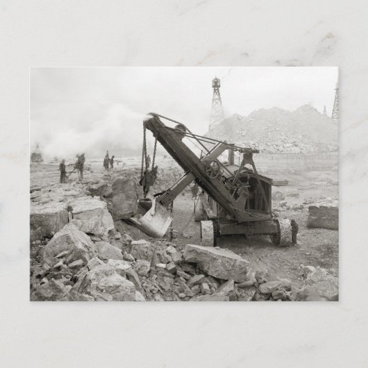 Steam Shovel, 1910 Briefkaart (Voorkant)