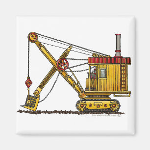 Steam Shovel Digger Construction Magnets Magneet