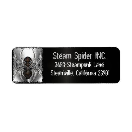 Steam Spider Steampunk voor Persoonlijk & Bedrijf Etiket (Voorkant)