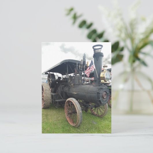 Steam Tractor Briefkaart (Staand voorkant)