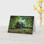 Steam Train Birthday Kaart (Gele Bloem)