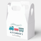 Steam Train Blue Boy Birthday Dank je Bedankdoosjes (Geopend)