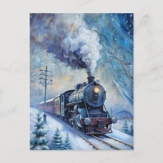 Steam Train Briefkaart (Voorkant)