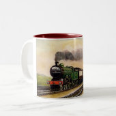 Steam Train Coffee Cup Tweekleurige Koffiemok (Voorkant links)