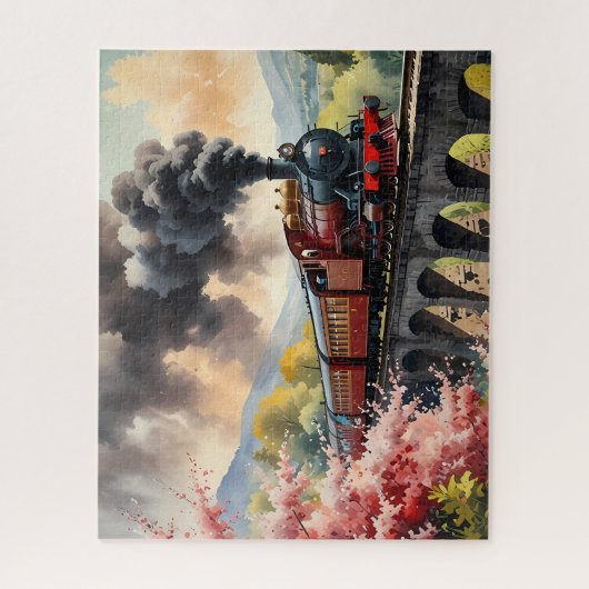 Steam Train Dreams Landscape Artwork Legpuzzel (Verticaal)