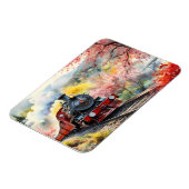 Steam Train Dreams Landscape Watercolour Artwork j Magneet (Linkerzijde)